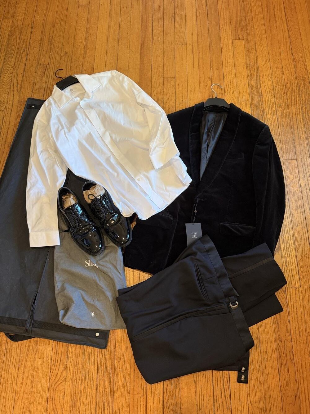 THE BLK Velvet 4 pc TUX Suit Mens 44 Wedding Formal